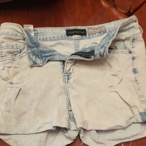 Aeropostale Blue Jean Shorts Distressed Vintage Style